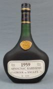 1959 Armagnac Rarissime. A.C.; Croix de Salles. 40%; 70 cl. Eine Flasche Bas Armagnac. No. 00233.