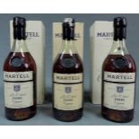 3 Flaschen MARTELL EXTRA COGNAC . In original Karton. 70cl. 43%. 3 bottles MARTELL EXTRA COGNAC.