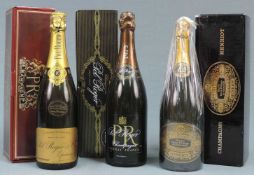 3 ganze Flaschen Champagner. Frankreich. 1 x Baron Philippe de Rothschild Champagne Henriot Reserve,