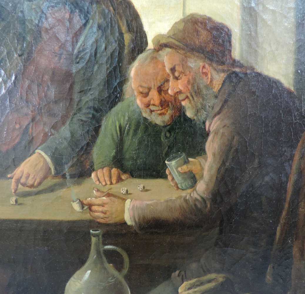 Konstantin STOITZNER (1863 - 1934) zugeschrieben. "Gewonnen!" 69 cm x 56 cm. Gemälde, Öl auf - Image 3 of 8