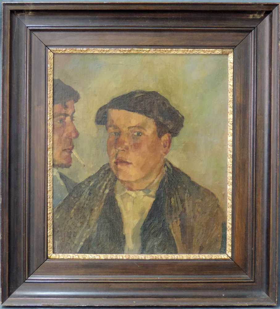 Willy FRIES (1881 - 1965) zugeschrieben. Studie von 2 Buben. 47 cm x 40 cm. Gemälde, Öl auf Leinwand - Image 2 of 6
