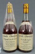 2 Flaschen Grande Champagne 1er Cru de Cognac Ragnaud. 70cl.. 41% und 43%. 2 bottles Grande