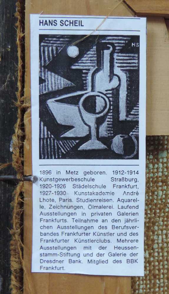 Hans SCHEIL (1896 - 1988). "Park in Heddernheim 1950". Frankfurt am Main. 50 cm x 60 cm. Gemälde, Öl - Image 5 of 5