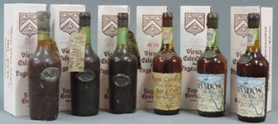 6 ganze Flaschen Roger Croult Vieux Calvados. 6 whole bottles Roger Croult Vieux Calvados.
