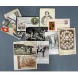 Circa 16 Postkarten. Auch 1. Weltkrieg. Circa 16 postcards and picture postcards. Some First World