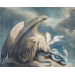 James NORTHCOTE (1746 - 1831). Vulture & Snake. 48 cm x 40 cm das Blatt. Bezeichnet: "J. Northcote