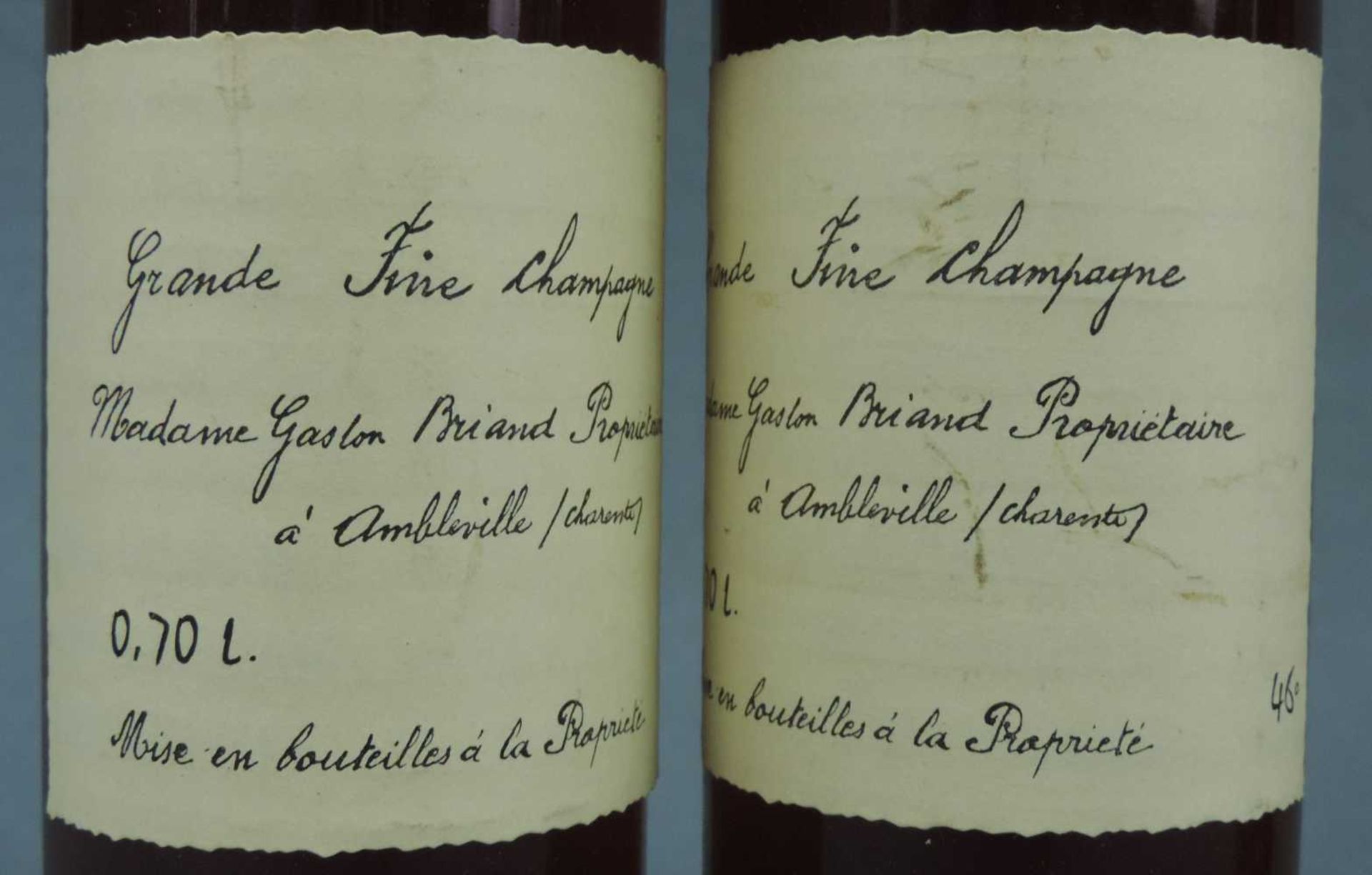 3 Flaschen Grand Fine Champagne Madame Gaston Briand. 46%. 0,70l. 3 Flaschen Grand Fine Champagne - Image 2 of 5