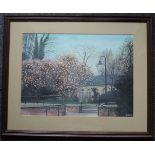 BARI (XX). Park, Anwesen 1987. 29 cm x 40 cm. Aquarell. Links unten signiert und datiert. BARI (XX).