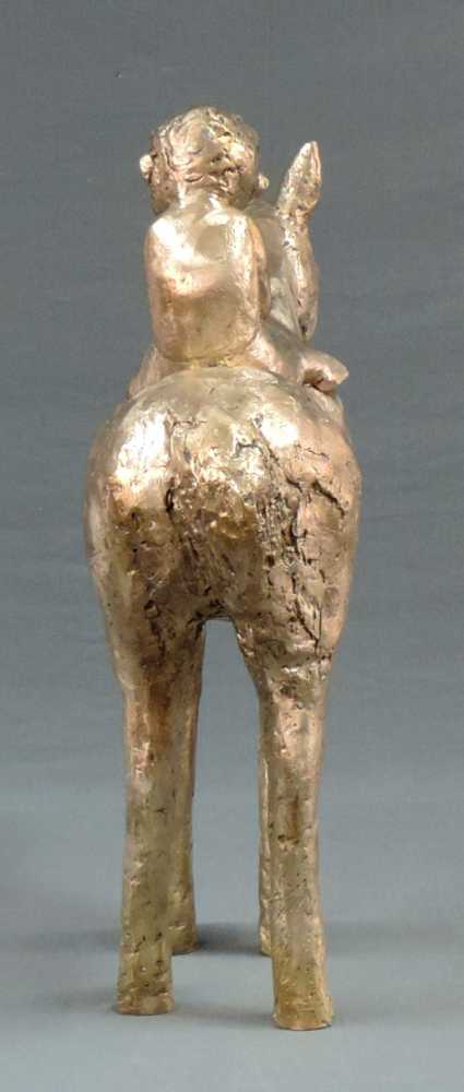 Monogrammist "TS". Bronze. Junge auf einem Esel. Circa 61 cm hoch. Monogrammist "TS". Bronze. Boy on - Image 3 of 9