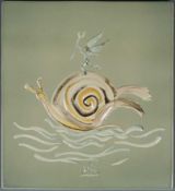 Salvador DALI (1904 - 1989). "Himmelsbote", Keramikplatte. 40 cm x 36,5 cm. Verso auf Aufkleber
