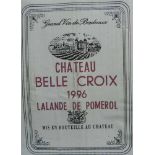 1996 Châteaux Belle Croix, Lalande de Pomerol A.C.. 6 Flaschen in Originalkiste. Bordeaux.