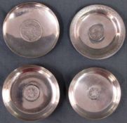 4 Silberschalen mit Silbermünzen, Osmanisches Reich. Durchmesser bis 8,5 cm. Silber, nicht