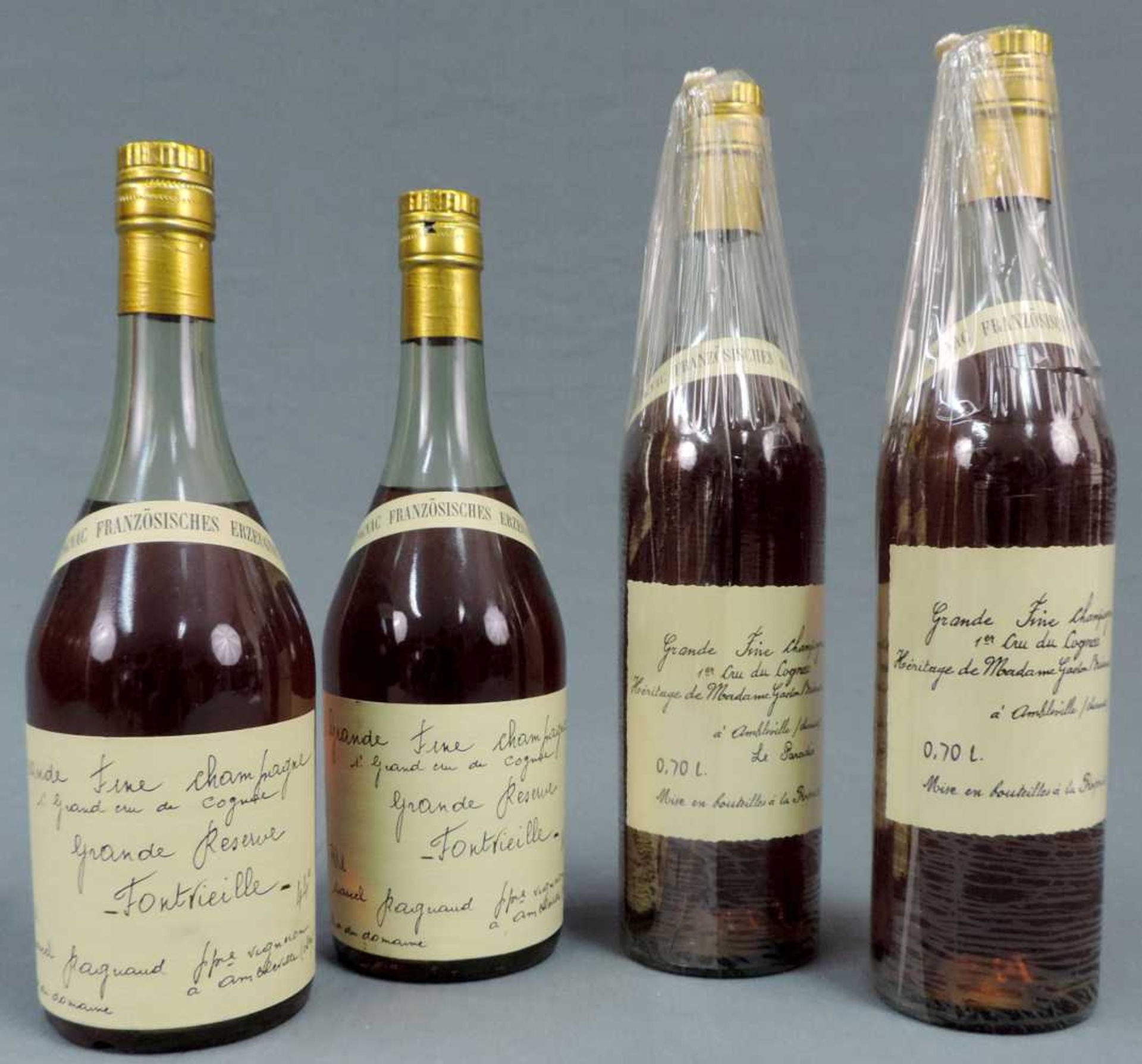 2 x Madame Gaston Briand, 2 x Grande Reserve "Fontvieille", M. Ragnaud. Je Cognac Grand fine