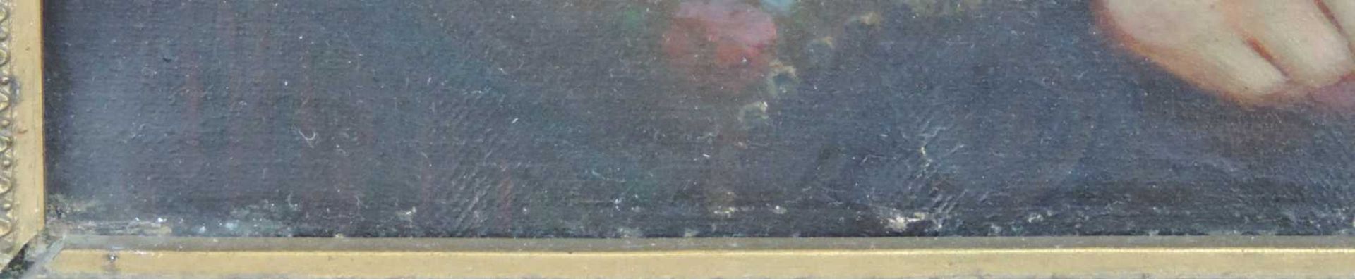 Unsigniert (XIX). Halbportrait eines Herren mit Brief. 37 cm x 32 cm. Gemälde, Öl auf Leinwand. - Bild 4 aus 5
