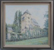 Robert EISERT (XX). "Aschaffenburg - Die Gentilburg - 1994". 61 cm x 65 cm. Gemälde. Öl auf