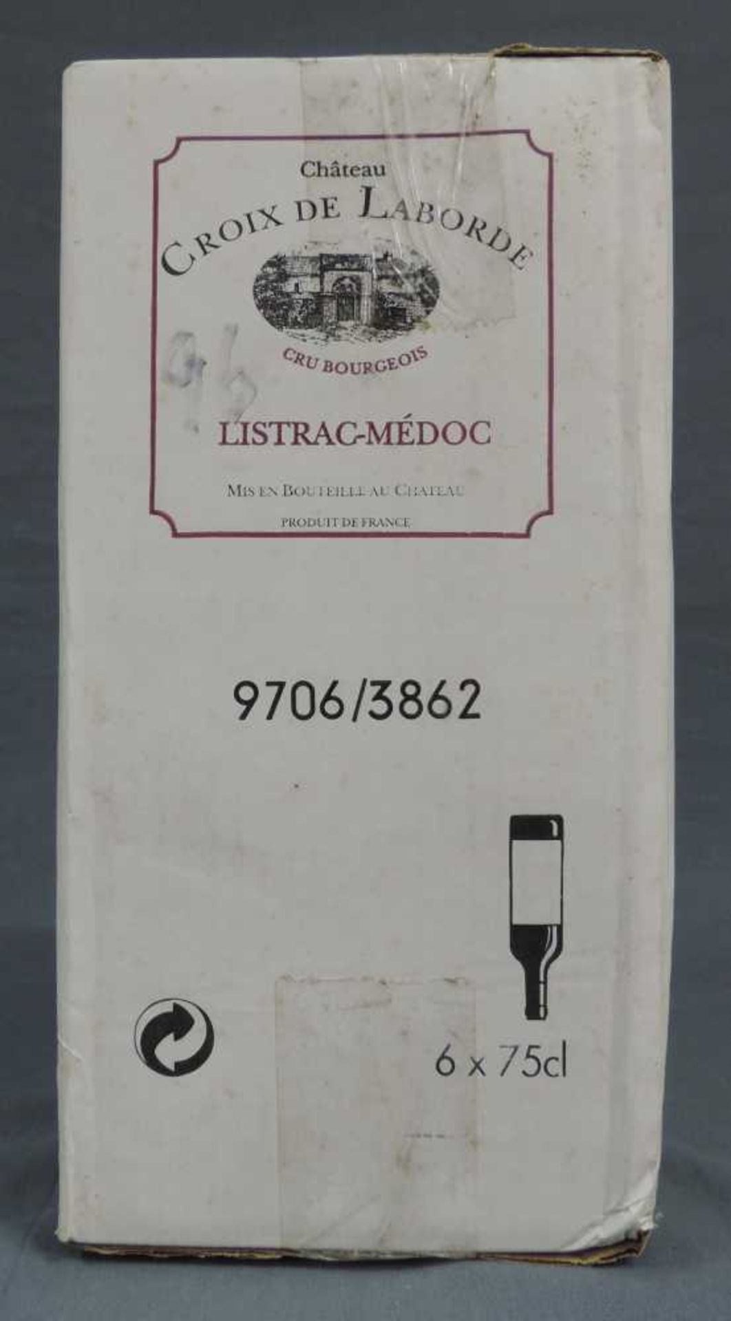 1996 Château Croix de Laborde, Listrac - Medoc A.C., France. 6 ganze Flaschen in Origionalkarton. - Bild 4 aus 4