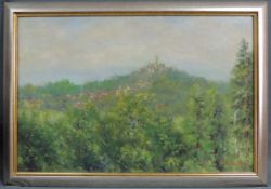 Hans WÜRZBACH (1879 - ?). Königstein im Taunus. 46 cm x 69 cm. Gemälde, Öl auf Karton. Rechts