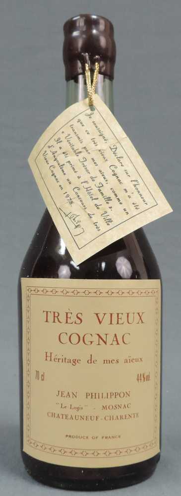 Très Vieux Cognac Jean Philippon, Heritage de mes aieux. 70cl. 44%. Très Vieux Cognac Jean