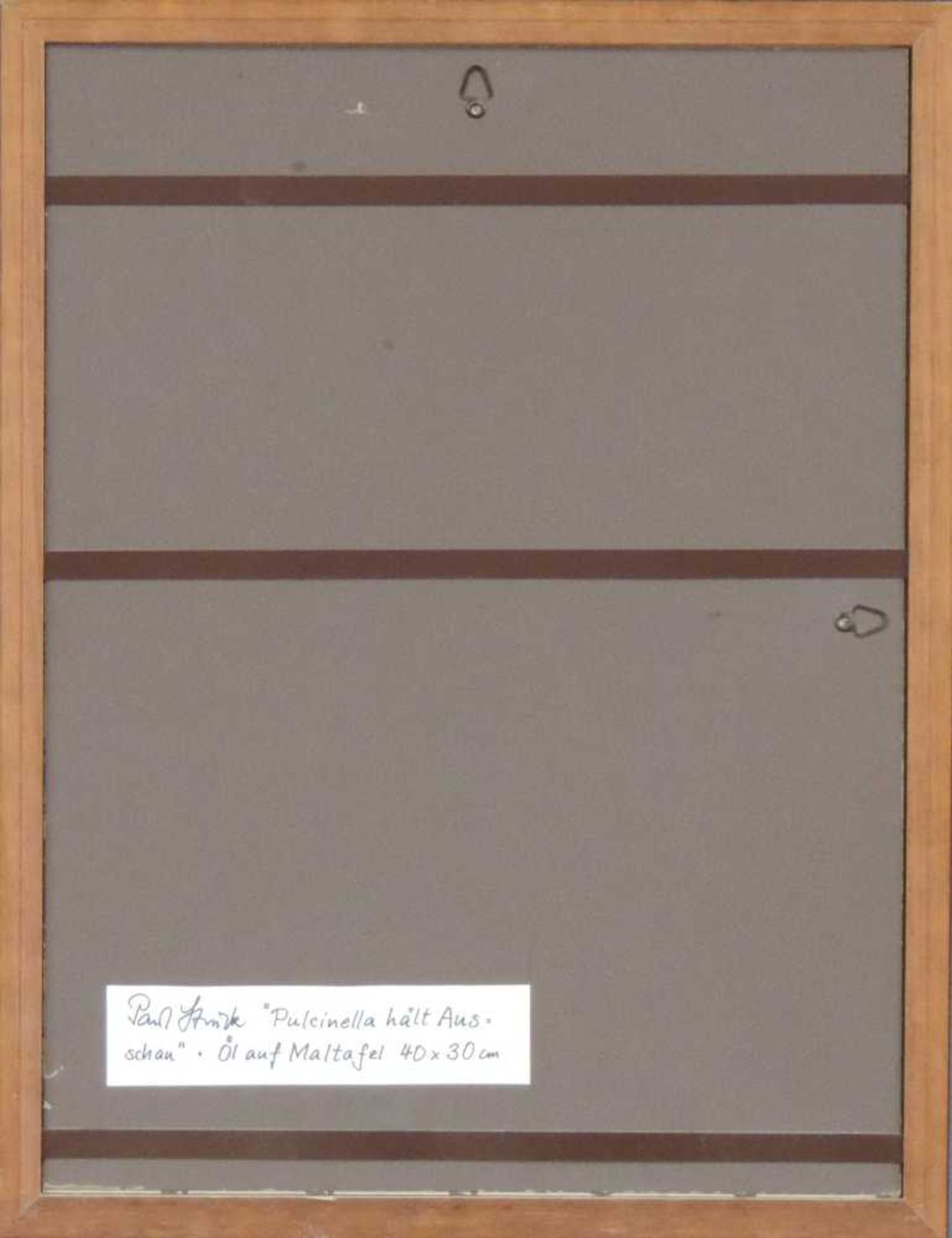 Paul STRUCK (1928 - 2015). "Pulchinella hält Ausschau". 40 cm x 30 cm. Gemälde, Öl auf Leinwand. - Bild 7 aus 7