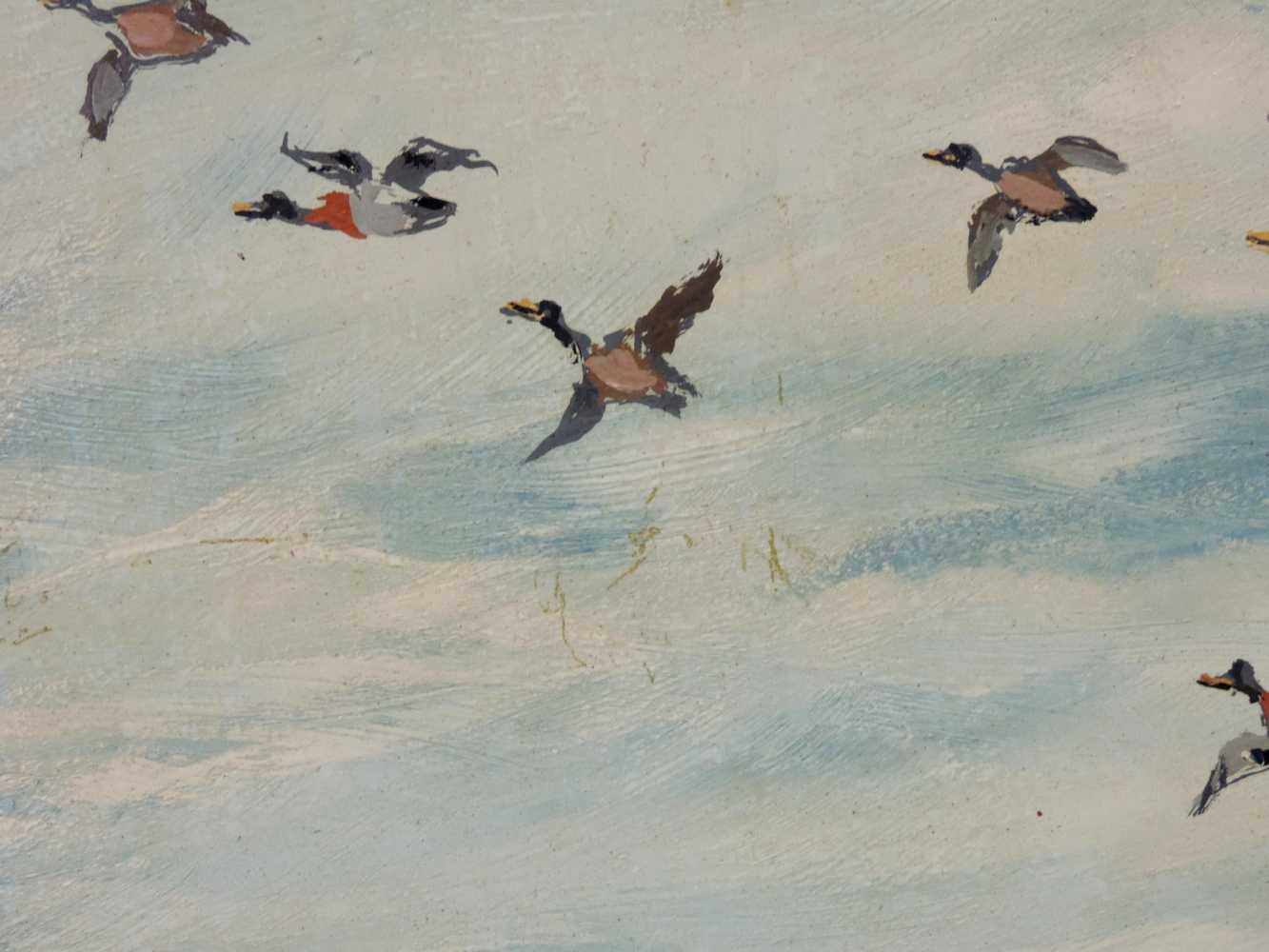 Karl WÄHMANN (1897 - 1981). Enten am Waldsee. 73 cm x 65 cm. Gemälde, Öl auf Tafel. Links unten - Image 5 of 8