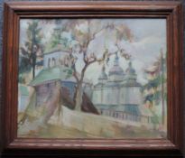 Ludmila MOROZOWA (1907 - 1997). Russisches Kloster 1947. 36 cm x 45 cm. Aquarell. Links unten