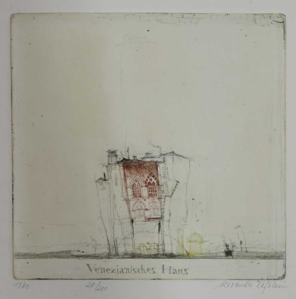 Alexander BEFELEIN (1952 - ). Venezianisches Haus 1980. 10 cm x 10 cm die Druckplatte. Unten - Image 3 of 3