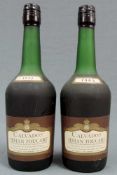 2 Flaschen Calvados, Jehan Foucart, 1953 und 1963. 70cl. 42%. 2 bottles Calvados, Jehan Foucart,