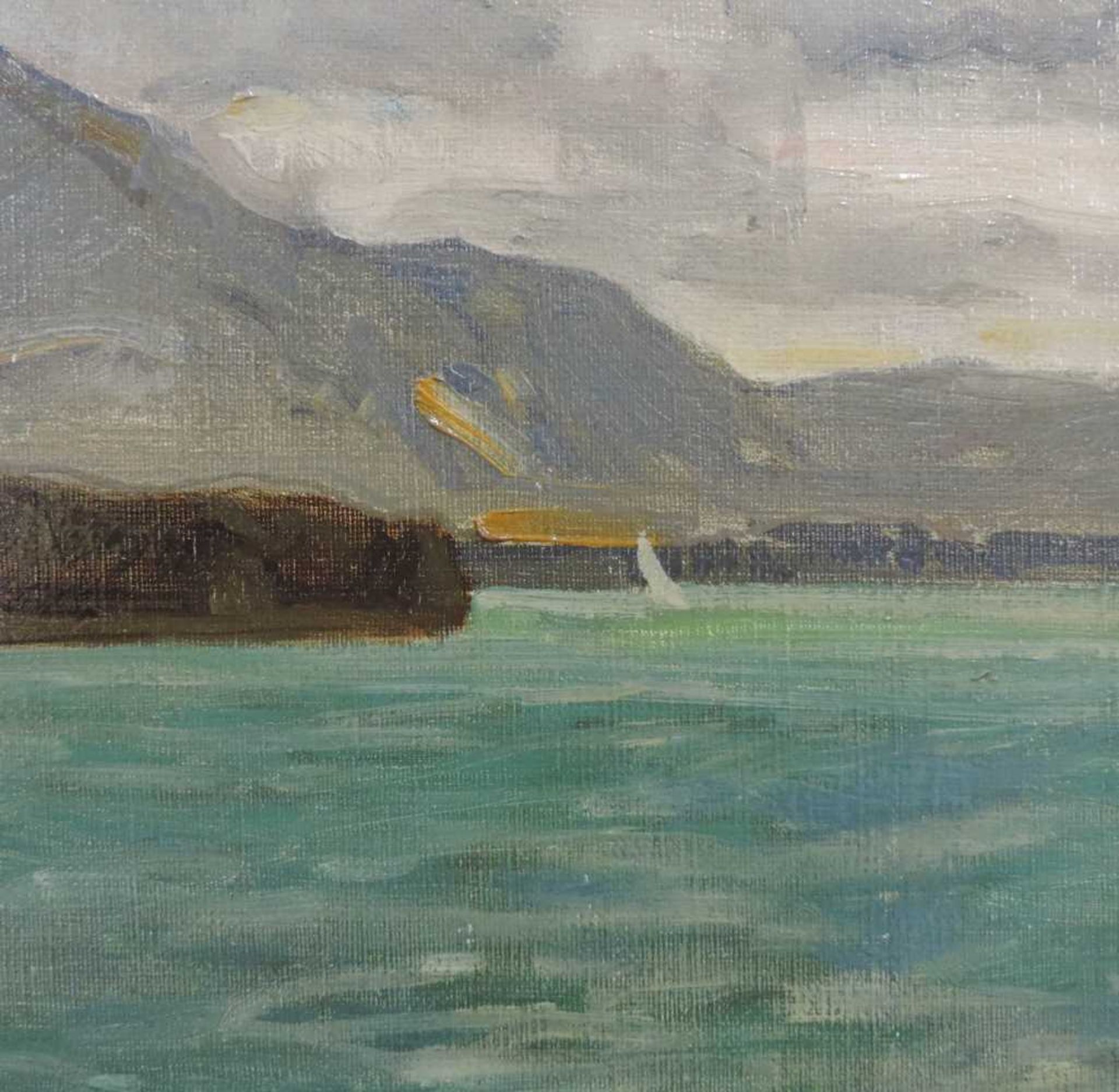 Otto MILLER-DIFLO (1878 - 1949). Blick auf die Fraueninsel in Chiemsee. 59,5 cm x 81,5 cm. - Bild 6 aus 10