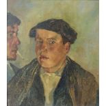 Willy FRIES (1881 - 1965) zugeschrieben. Studie von 2 Buben. 47 cm x 40 cm. Gemälde, Öl auf Leinwand