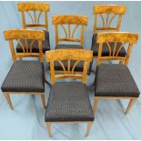 6 Biedermeier Stühle aus der Zeit. 89 cm x 45 cm x 47 cm. Rosshaarbezug. Neu gepolstert. 6