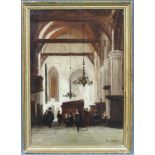 Mijndert van den BERG (1876 - 1967). Wohl Bremer Dom mit Personenstaffage. 31,5 cm x 22 cm. Gemälde,