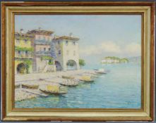 Rudolf ANDREE (1887 - 1970), Ansicht von Sirmione, Gardasee, Italien. 60 cm x 80 cm. Gemälde, Öl auf