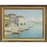 Rudolf ANDREE (1887 - 1970), Ansicht von Sirmione, Gardasee, Italien. 60 cm x 80 cm. Gemälde, Öl auf