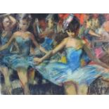 Heinz KLAIBERG (1917 - 1995). Junge Balletttänzerinnen 1962. 60 cm x 80 cm. Gemälde, Öl auf