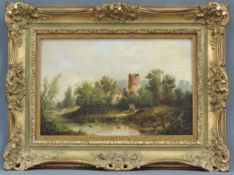 B. Edward BARNES (XIX). Moneysucle Cottage, Camdentown circa 1840. 22,5 cm x 35,5 cm. Gemälde, Öl