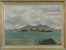 Otto MILLER-DIFLO (1878 - 1949). Blick auf die Fraueninsel in Chiemsee. 59,5 cm x 81,5 cm.