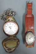 Taschenuhr Emil Koehl, Mannheim und eine alte Armbanduhr. Durchmesser der Taschenuhr 50 mm. Zur