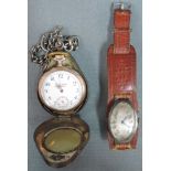 Taschenuhr Emil Koehl, Mannheim und eine alte Armbanduhr. Durchmesser der Taschenuhr 50 mm. Zur