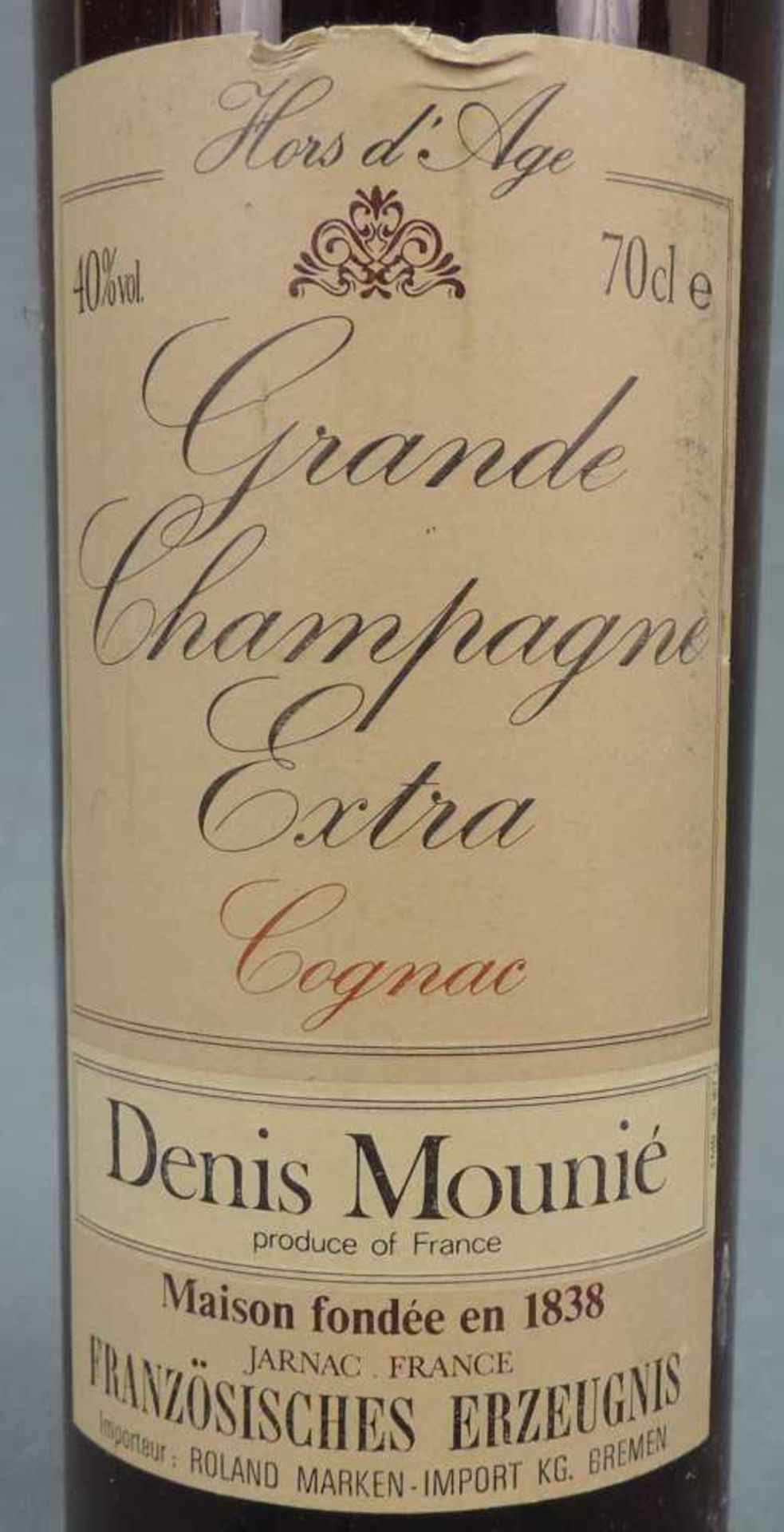 Denis Mounié Grande Champagne Extra Cognac. Maison Fondée en 1838. 70cl. 40%. Denis Mounié Grande - Image 2 of 5