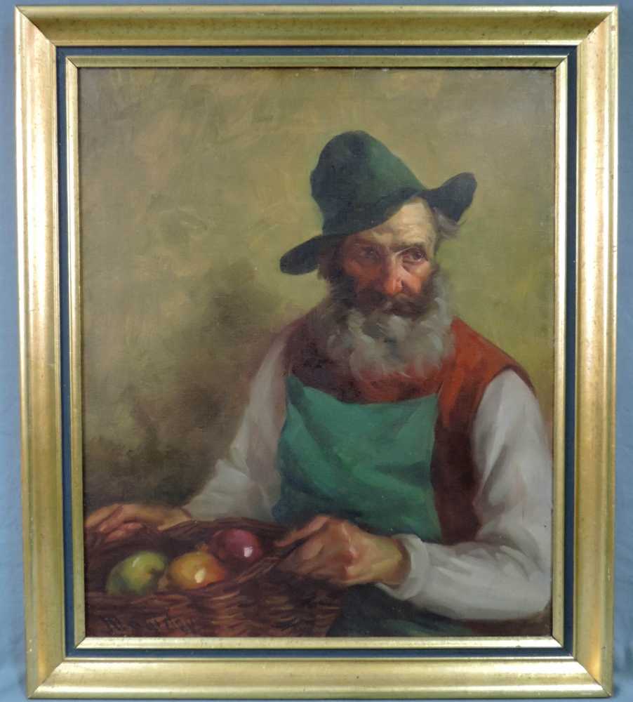 Wladimir MAGIDEY (1881 - ?). "Obstverkäufer". 60,5 cm x 50,5 cm. Gemälde, Öl auf Leinwand. Unten - Image 5 of 5