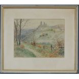 R. WINDRATH (XIX - XX). Oberreifenberg 1909. 23 cm x 30 cm. Aquarell. Links unten signiert und