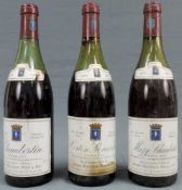 1982 Cambertin und Corton Renards und Mazy Chambertin, je Grand Cru. 3 ganze Flaschen Burgunder.