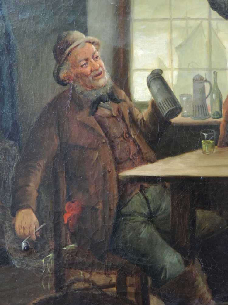 Konstantin STOITZNER (1863 - 1934) zugeschrieben. "Gewonnen!" 69 cm x 56 cm. Gemälde, Öl auf - Image 5 of 8