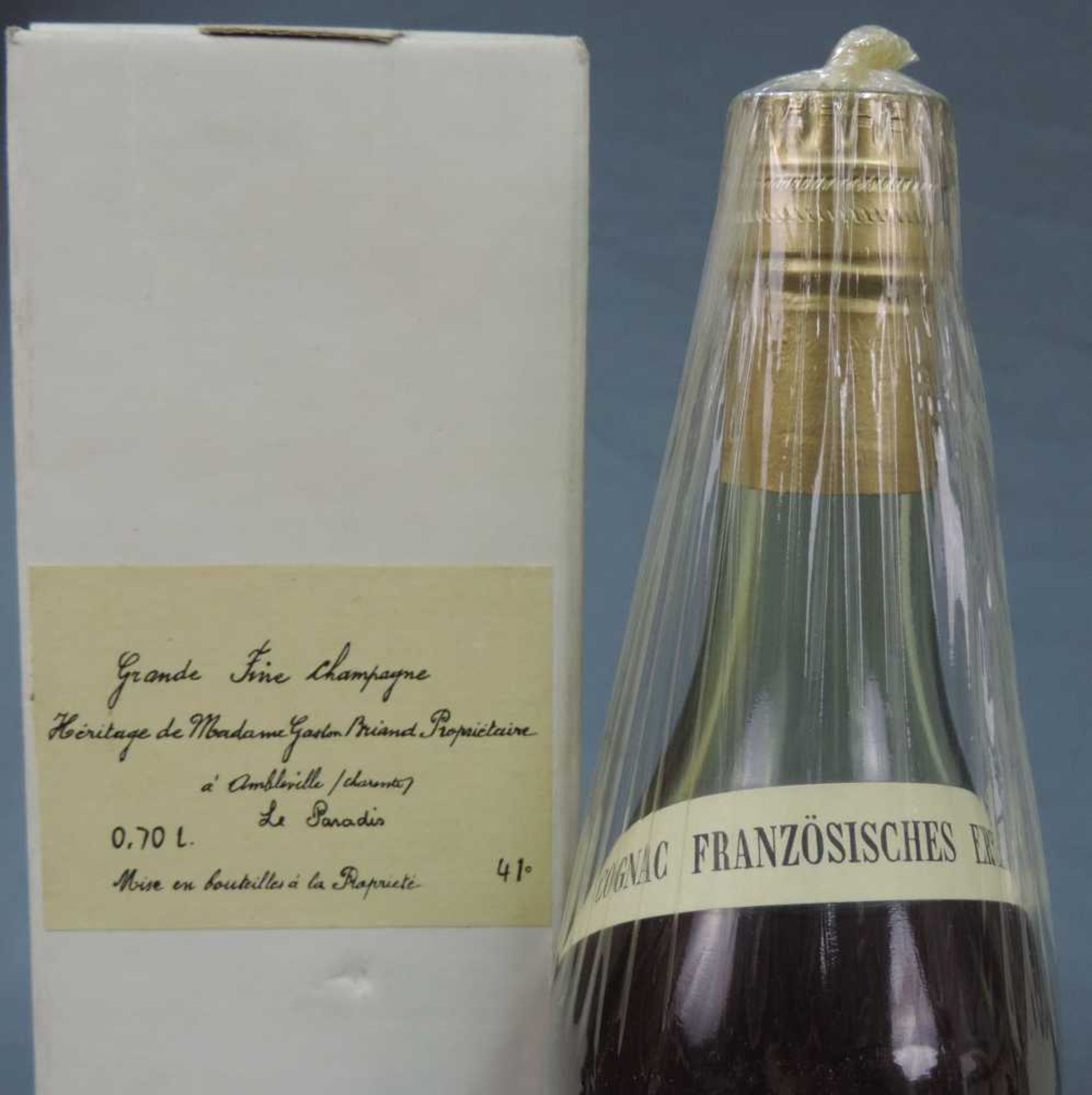 4 Flaschen Grande fin Champagne Heritage Madame Gaston Briand. Le Paradis. 41%, 70cl. Alle in - Bild 5 aus 7