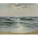 Waldemar SCHLICHTING (1896 - 1970). Wellen am Nordseestrand. 50 cm x 60 cm. Gemälde, Öl auf