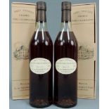 2 Flaschen Très Vieille Grand fine Champagne, Reserve de L. de Salignac Cognac. 43% 70cl. In