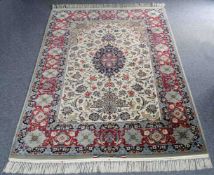 Isfahan Manufakturteppich. Iran. Selten fein. Signiert. 220 cm x 151 cm. Gebetsteppich - Design