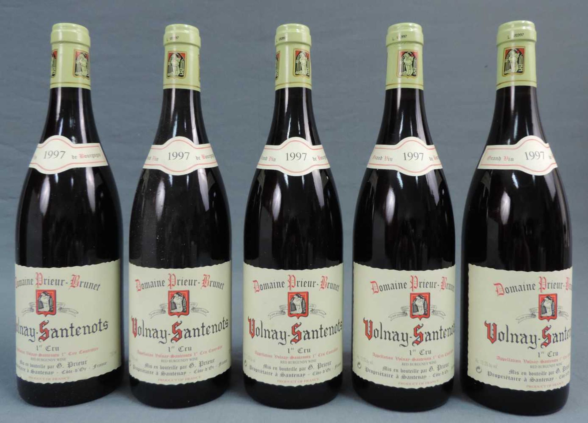1997 Domaine Prieur - Brunet, Volnay Santenots Premier Cru, France. 5 Flaschen, 750 ml, Alc., 13,