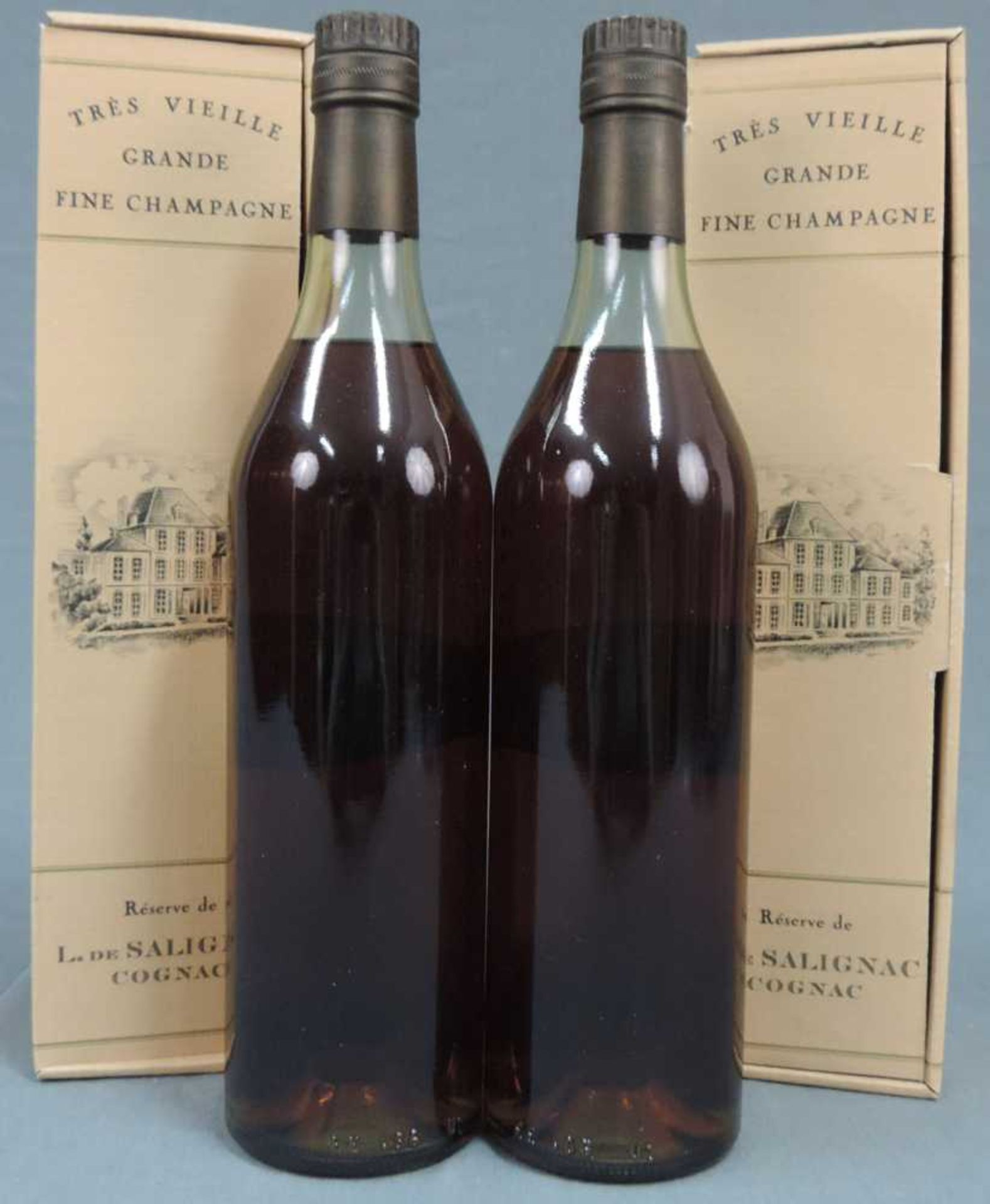 2 Flaschen Très Vieille Grand fine Champagne, Reserve de L. de Salignac Cognac. 43% 70cl. In - Bild 4 aus 4