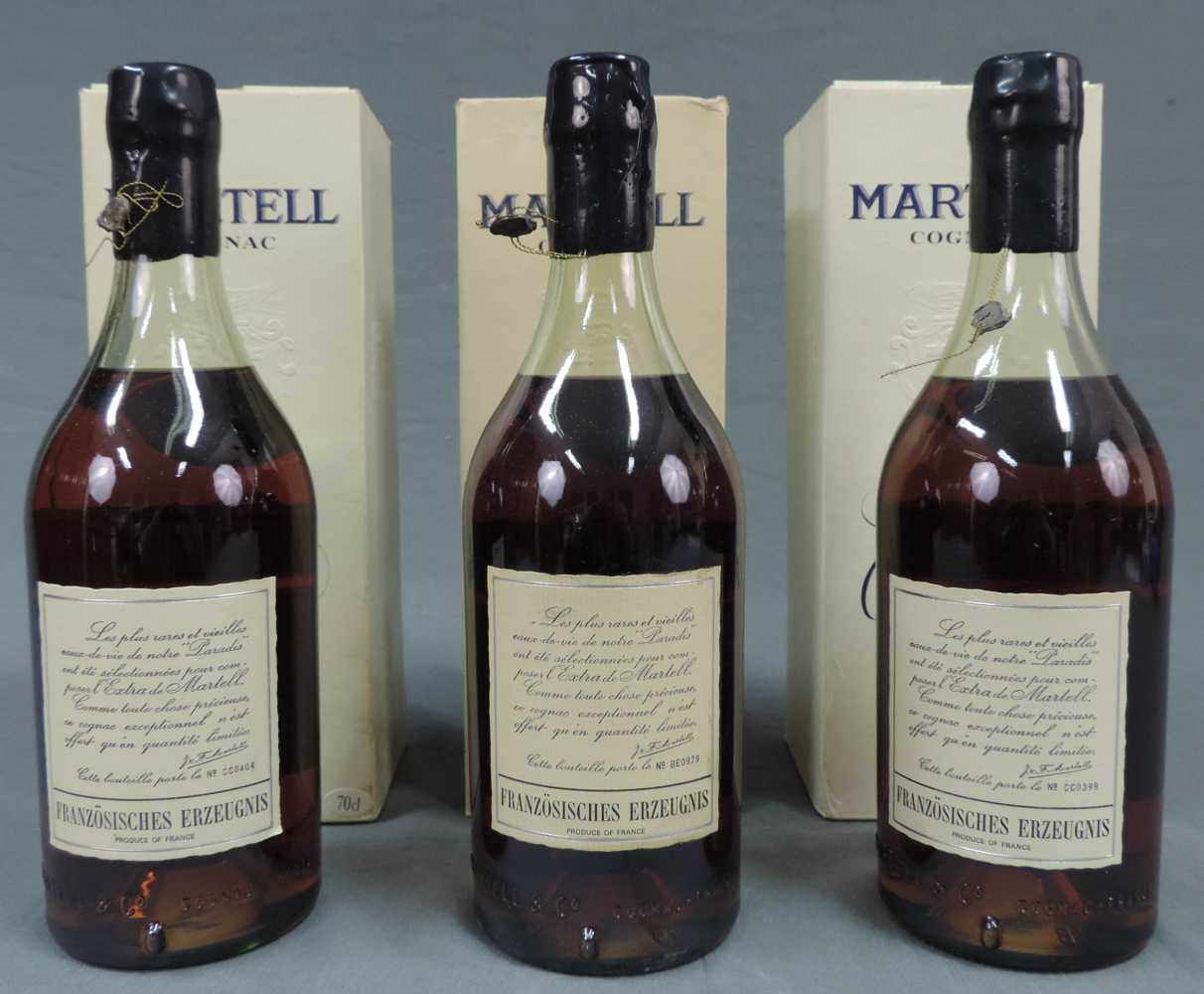 3 Flaschen MARTELL EXTRA COGNAC . In original Karton. 70cl. 43%. 3 bottles MARTELL EXTRA COGNAC. - Image 12 of 13